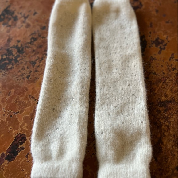 Cashmere and mohair sparkle studded arm warmers. Elbow length. Elegant! - Picture 6 of 6